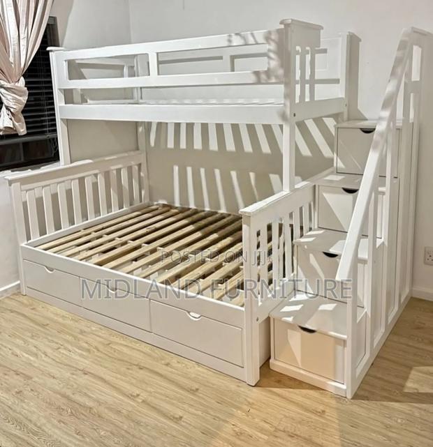 Double Decker Bunk Bed With Stairs and Storage - thumbnail 3