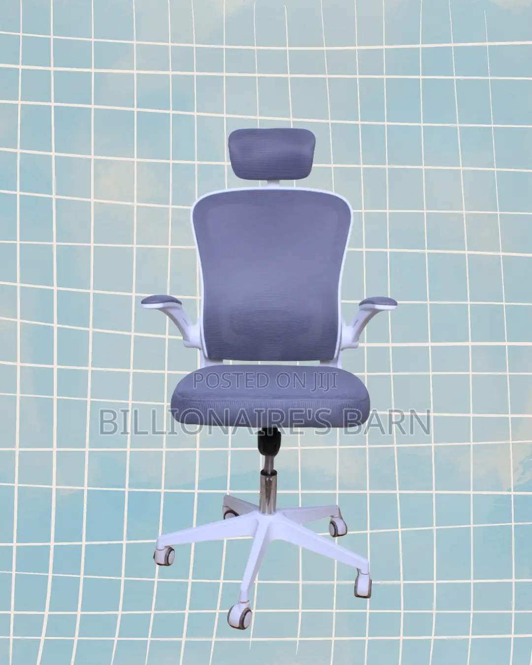 Orthopedic White Ergonomic Office Chair — Breathable in Hot Weather