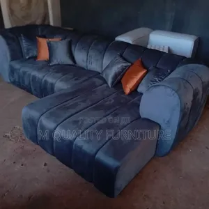Corner 6 Seater Black Sofas