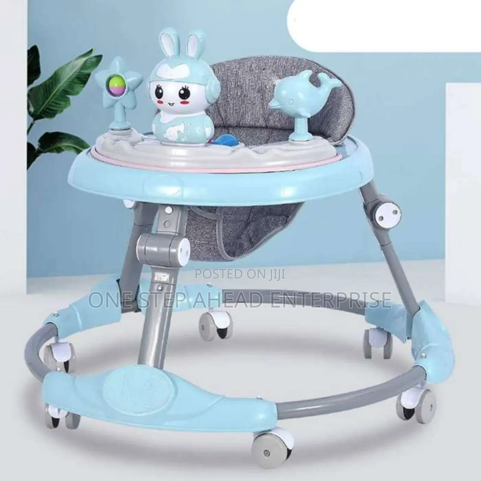 Blue Baby Walker With Music/Foldable and Adjustable