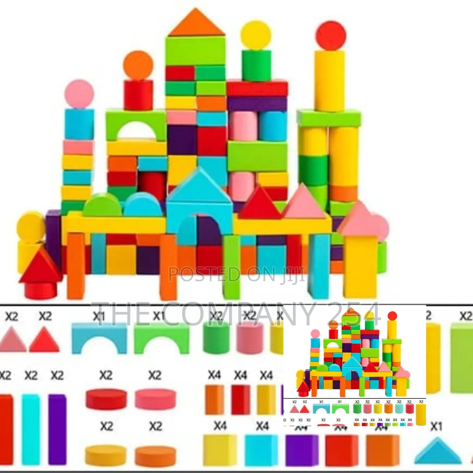 *Woooden Blocks*100 PCS Blocks for Kids Playing and Etertainment
