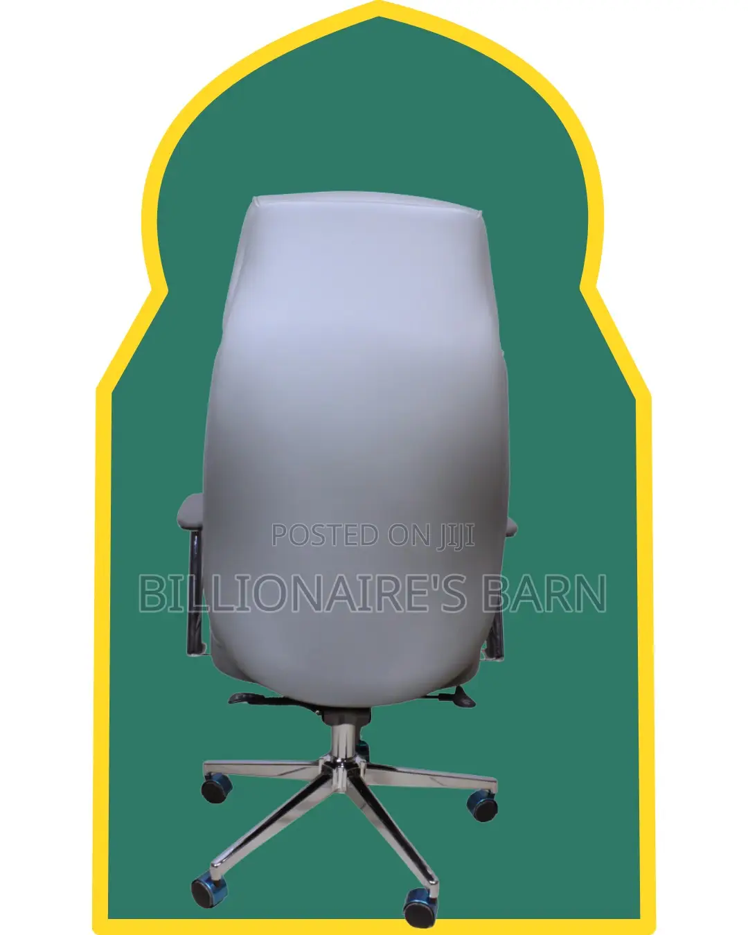Grey Executive Leather Office Chair | Imported Padded Armrests