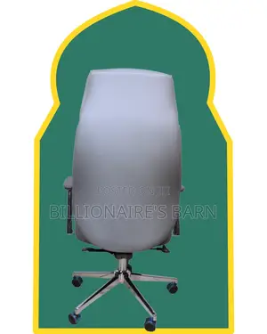 Grey Executive Leather Office Chair | Imported Padded Armrests