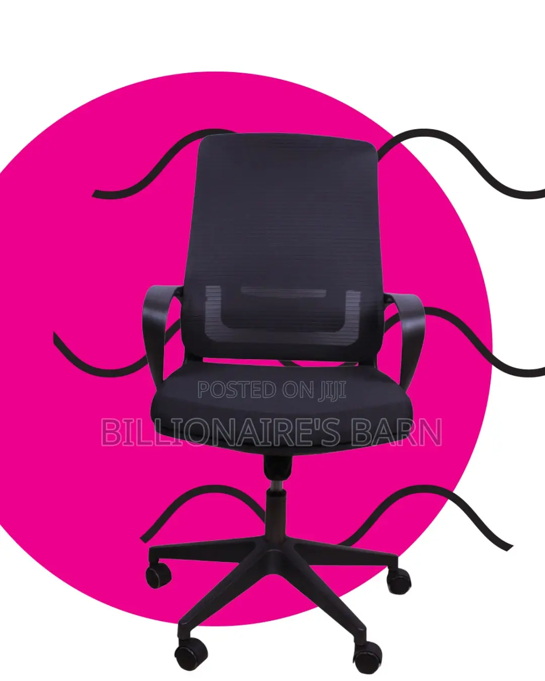 Stylish Black Ergonomic Mesh Office Chair — Great for Study or Work