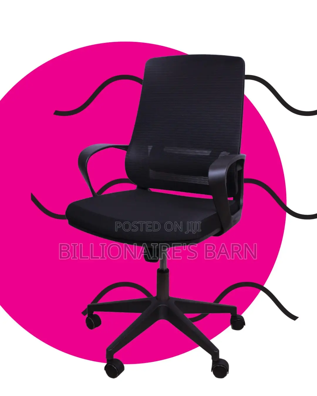 Stylish Black Ergonomic Mesh Office Chair — Great for Study or Work