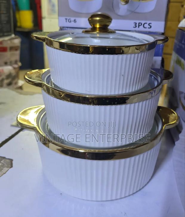 3 PCS Ceramic Pots 3.5ltrs ,3lres and 2ltrs - main view