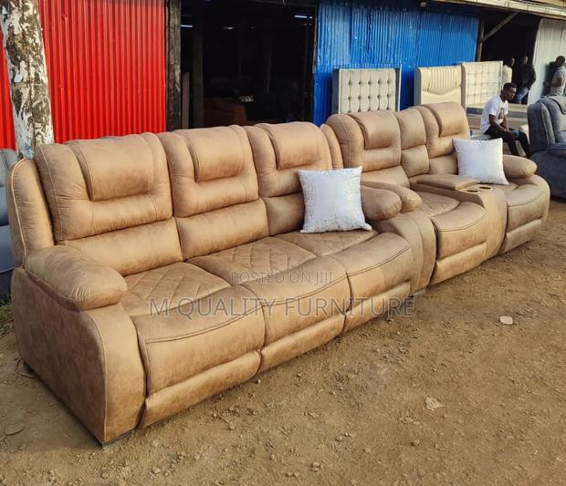 Brown 5 Seater Indoor Semi Recliner Sofas