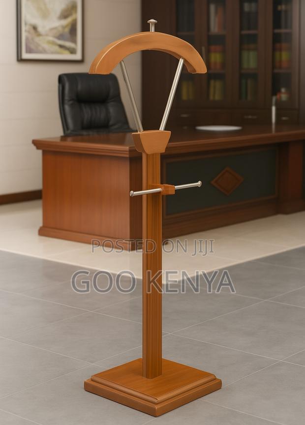 Office Coat Hanger; Office Wooden Coat Rack With Hooks - main view