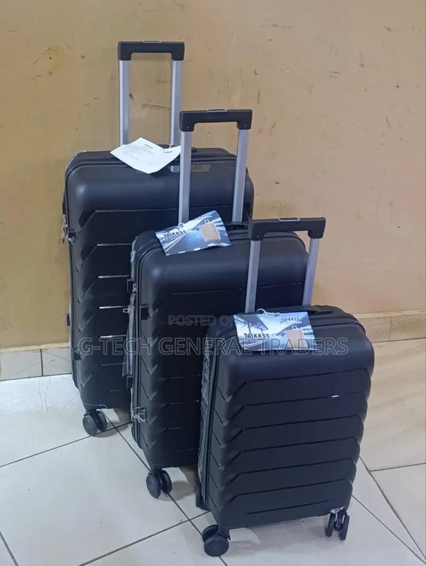 Luxurious 3in1 Double Zip Size 4 Rubber Suitcase - thumbnail 2