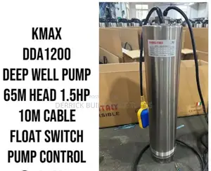 Quality K-Max Deep Well Pump 65m Head 1.5hp 10m Cable Floating Switch