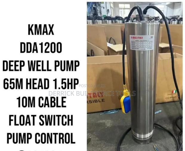 Quality K-Max Deep Well Pump 65m Head 1.5hp 10m Cable Floating Switch - main view