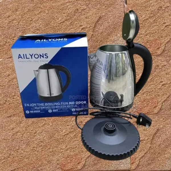 Fast Boiling Water Ailyons 1.8 Litres Cordless Stainless Steel Kettle