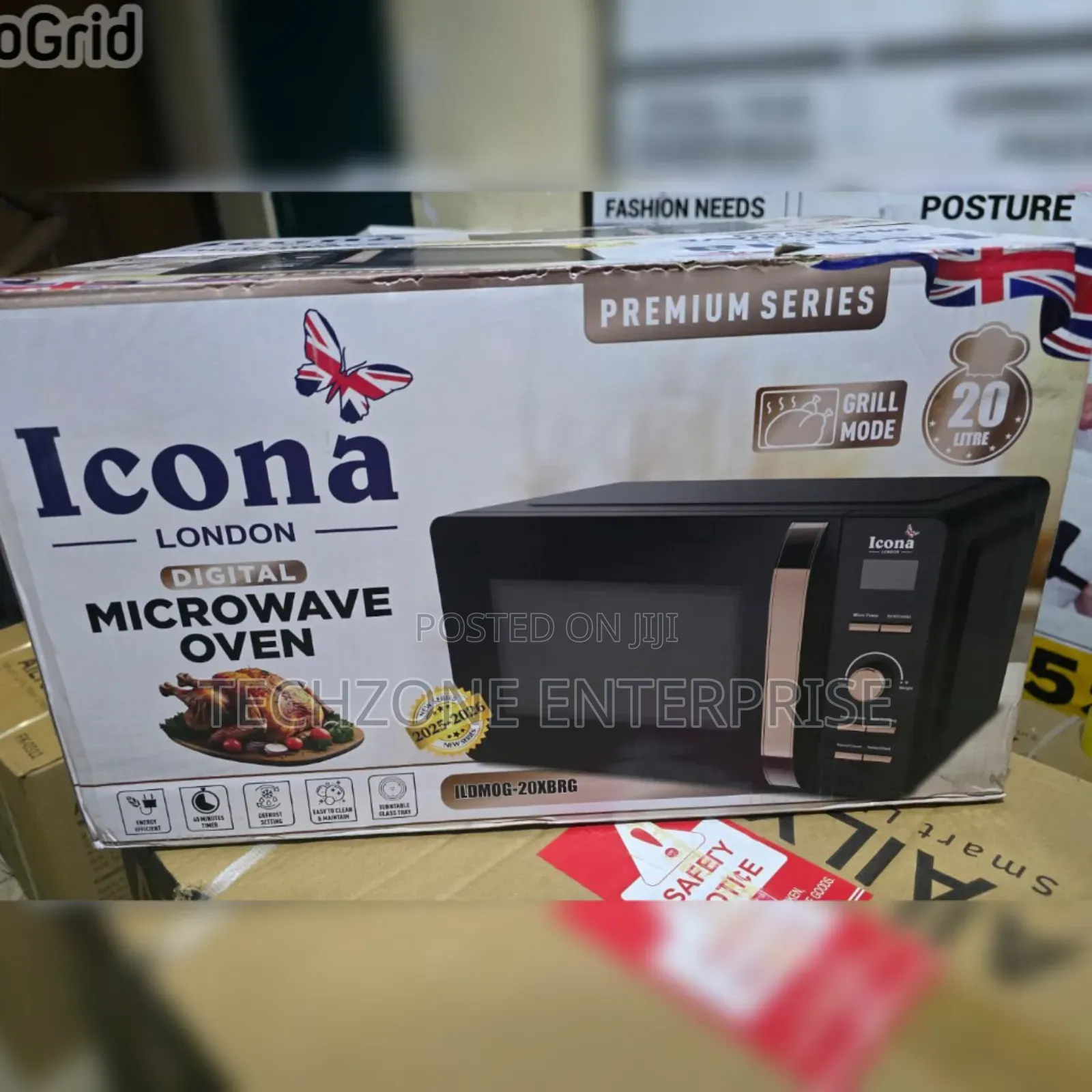 20 Litres Icona Digital Microwave With Grill With Defrost Function 