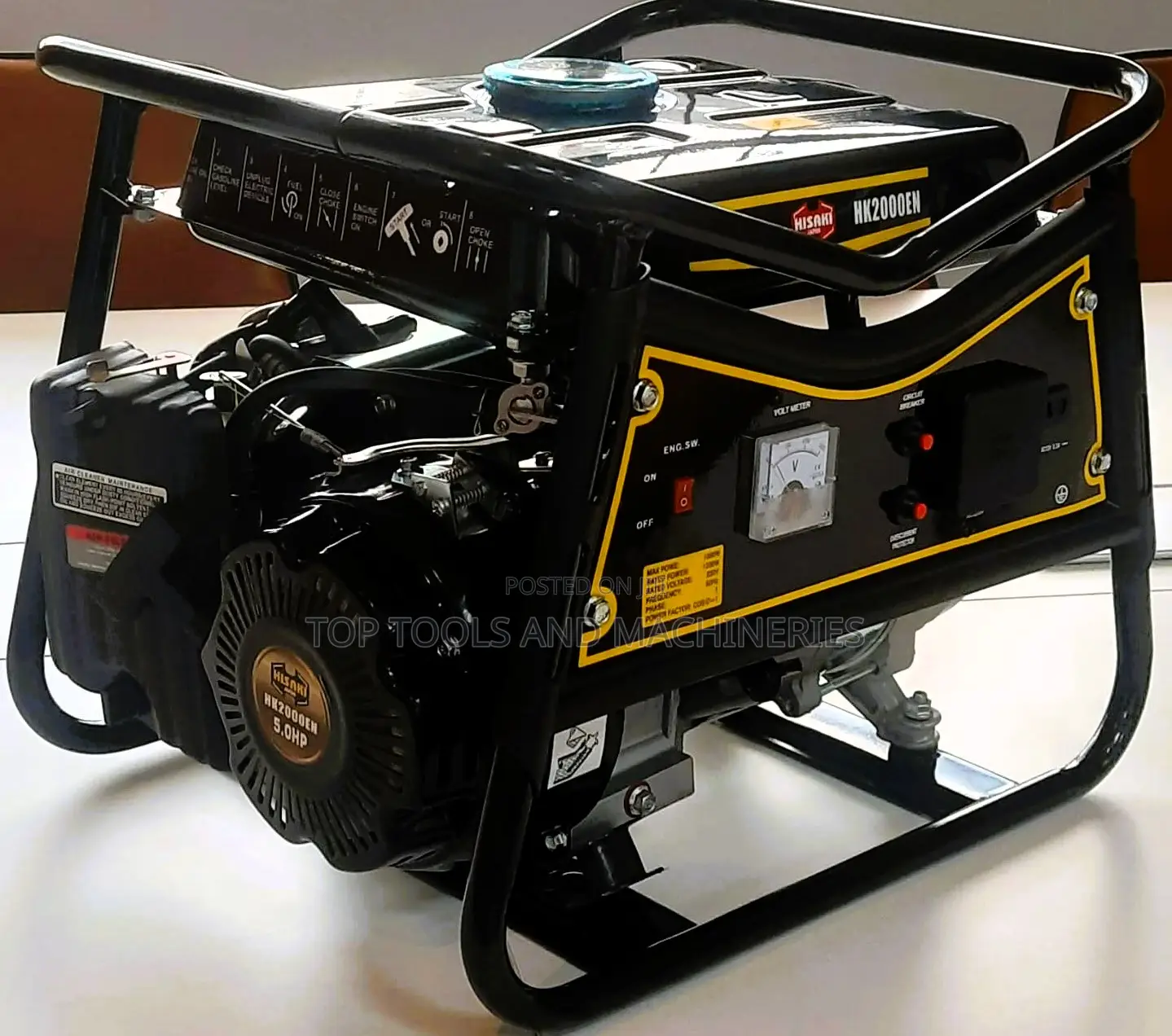 Hk2000en Hisaki Japan Petrol Generator Rope Start Rated Output 1kva