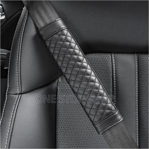 2pcs Black Leather Universal Clip on Safety Belt Pad Cover - thumbnail 2