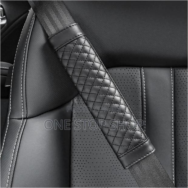 2pcs Black Leather Universal Clip on Safety Belt Pad Cover