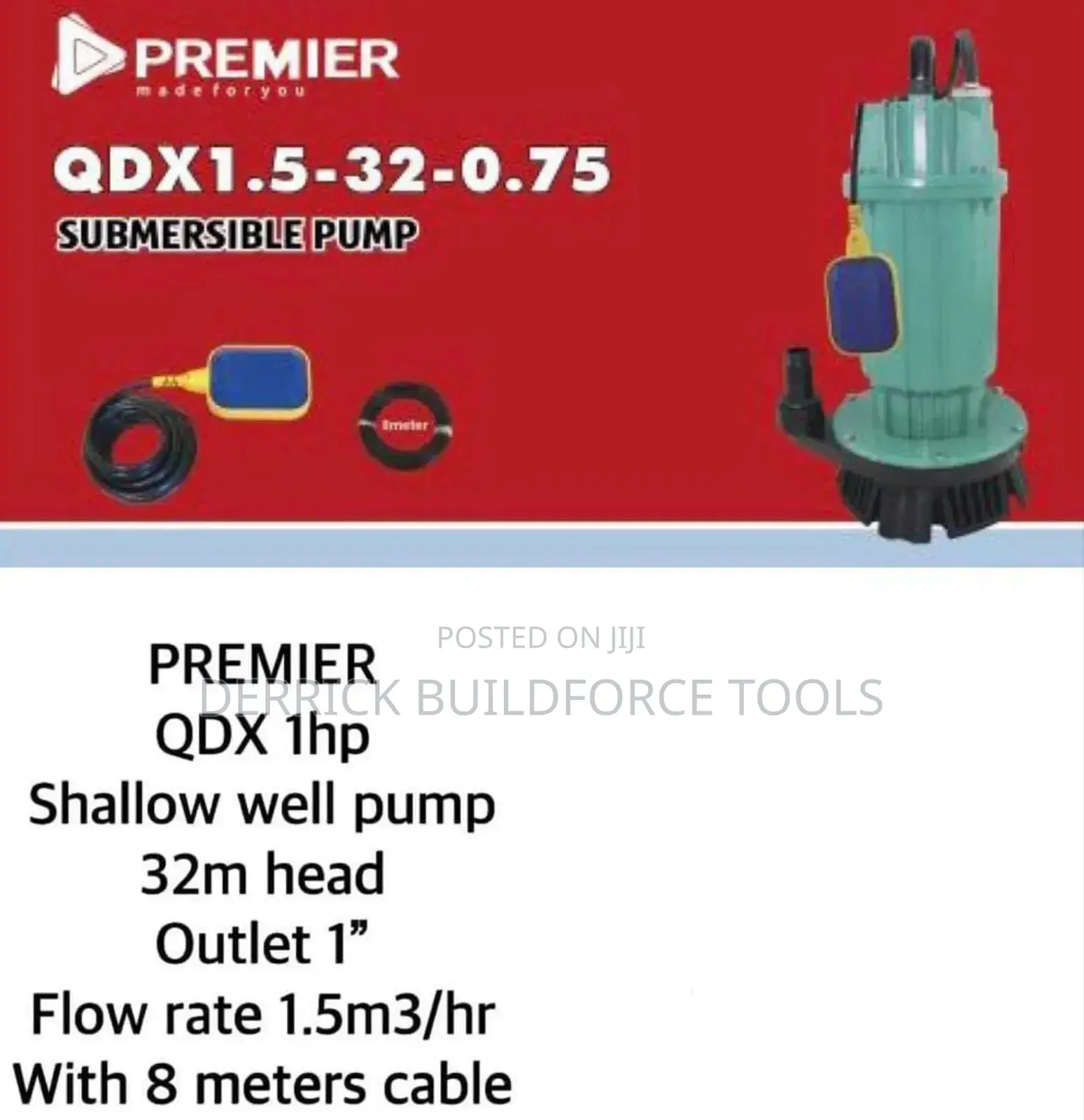 Premier QDX 1hp Shallow Well Pump