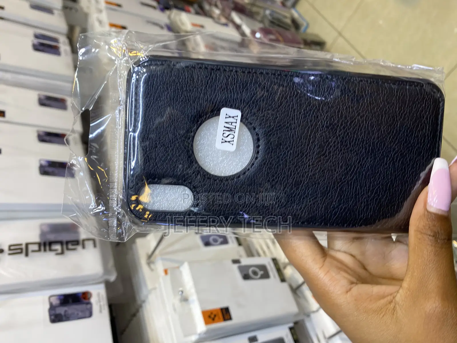 Sunshine Pu Leather Back Case With Logo Cut View for iPhone Xs Max