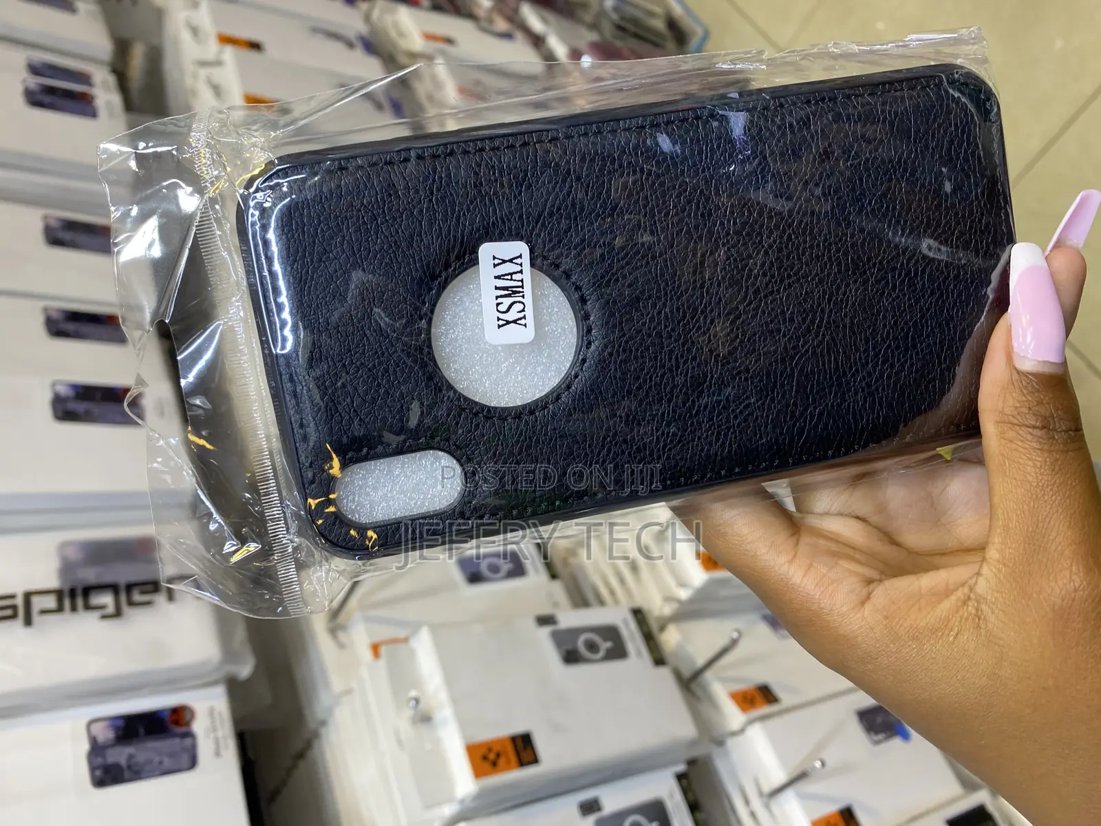 Sunshine Pu Leather Back Case With Logo Cut View for iPhone Xs Max