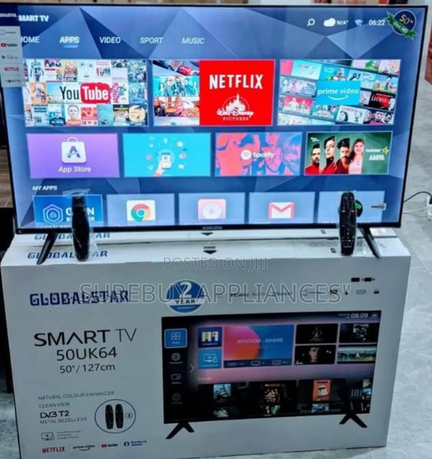 Globalstar 50" Inch Tv /127cm, 50uk64, Ultra Hd Smart Tv,Frameless,