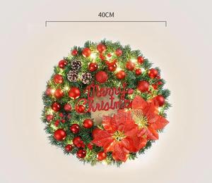 Red Christmas Door Wreath Decor* - thumbnail 2