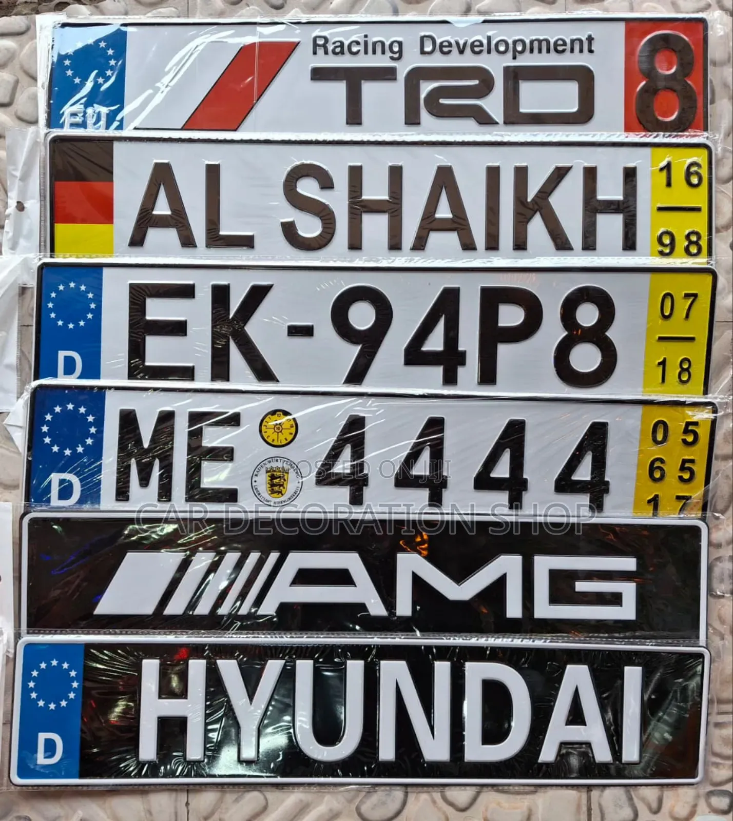 Customized Imported Decorative Number Plates