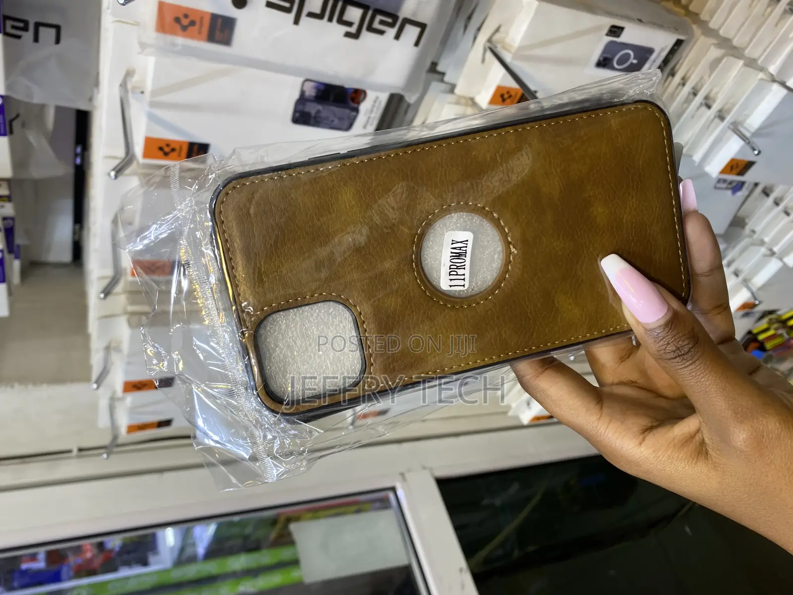 Midos iPhone 11 Pro Max Leather Back Cover With Logo Cut