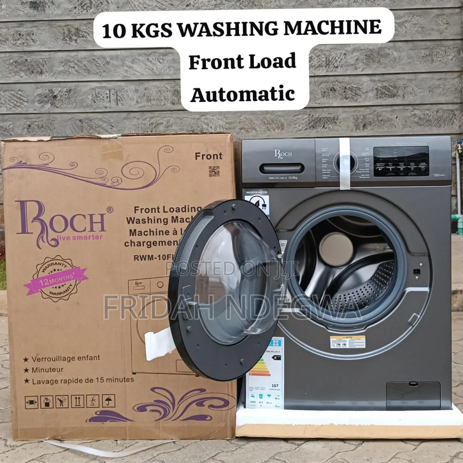 Roch 10kgs Washing Machine Front Load Washing Machine