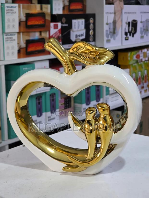 *Modern Ceramic Vase With Golden Cherry Design* - main view