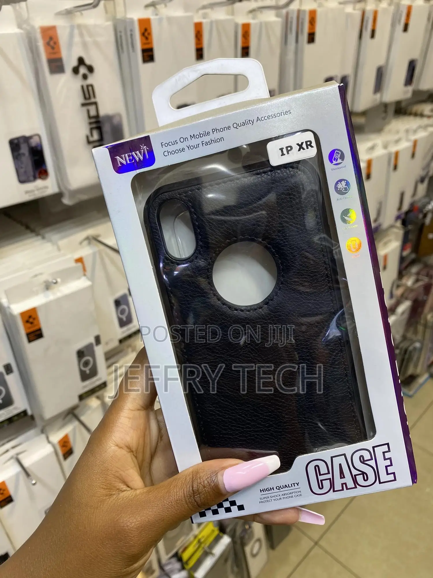Astque Premium Pu Leather Back Cover Case for iPhone Xr