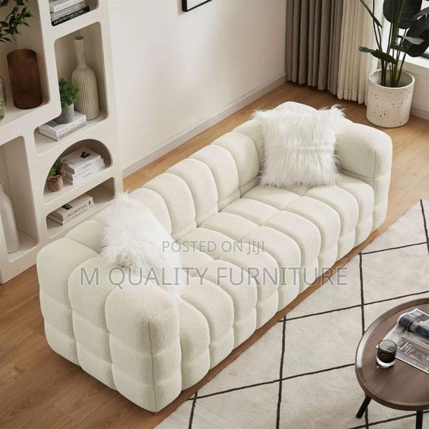 White Fabric Bubble Classy Couches