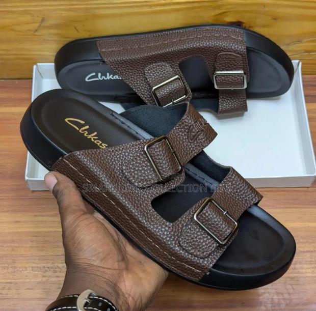 Leather Clarks Slides - thumbnail 2