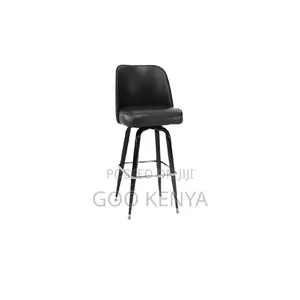 Bar Stool; Modern Black Leather Bar Chair With Back Support