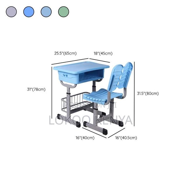 Kids Desk : Blue Adjustable Desk And Chair - thumbnail 2