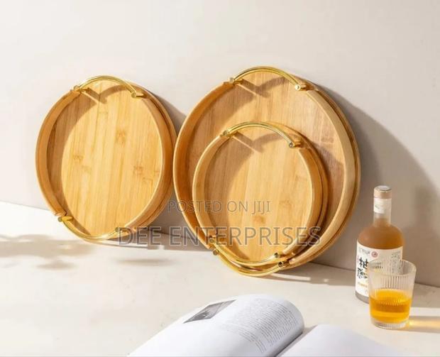 3pcs Multi-Functional Bamboo Food Storage Trays - main view