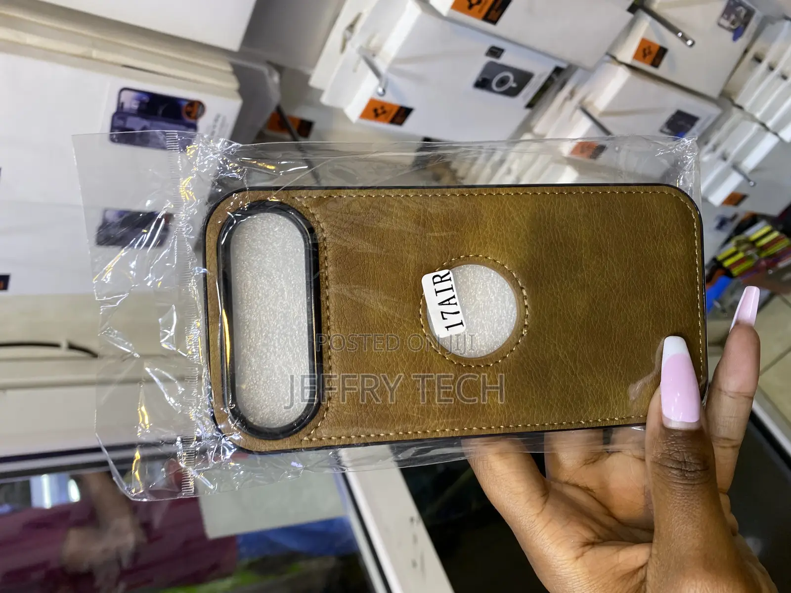 Asxol Vegan Leather iPhone 17 Air Case With Apple Logo Cut