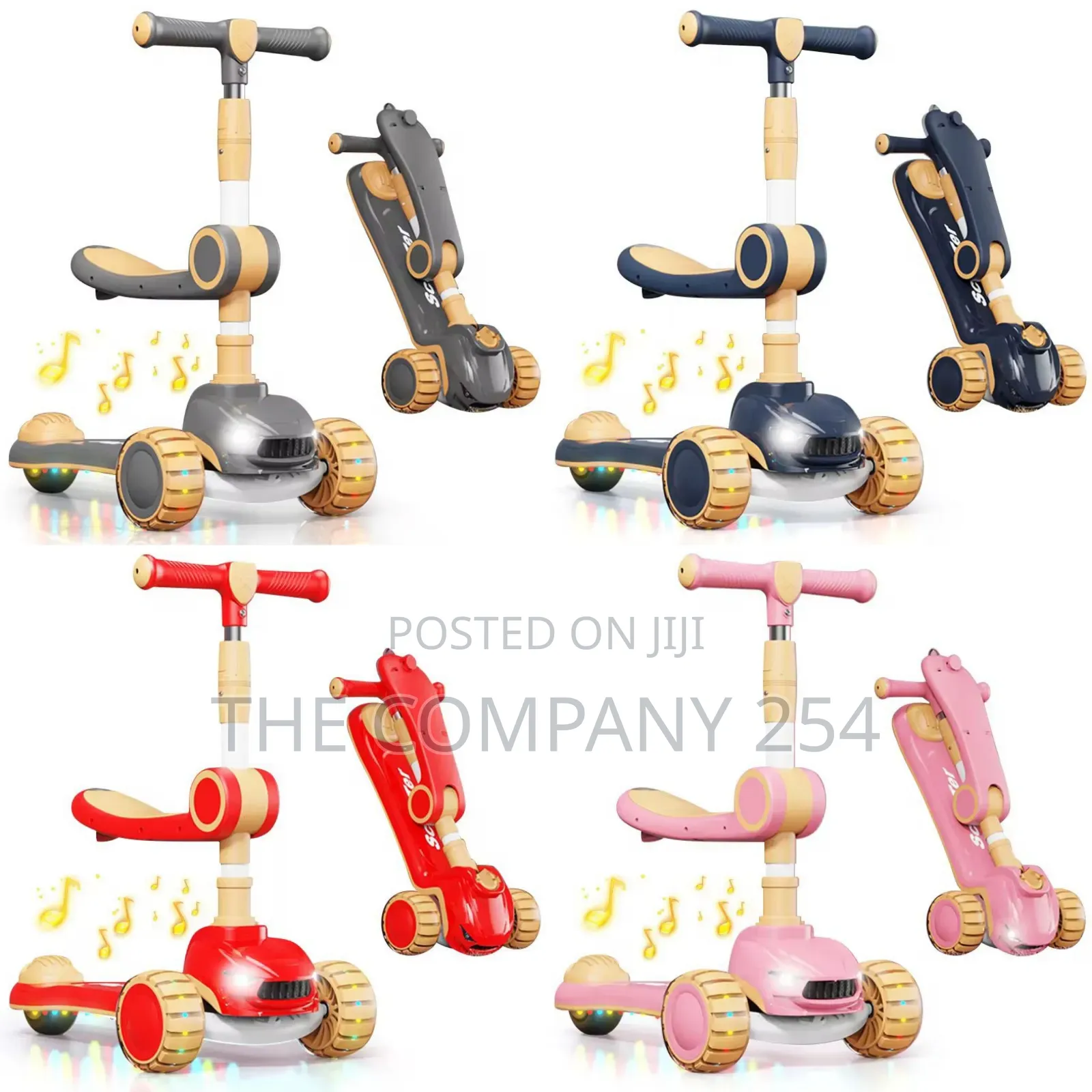 Scooter With a Seat Musical Led Lights Foldable Adjustable Restocked