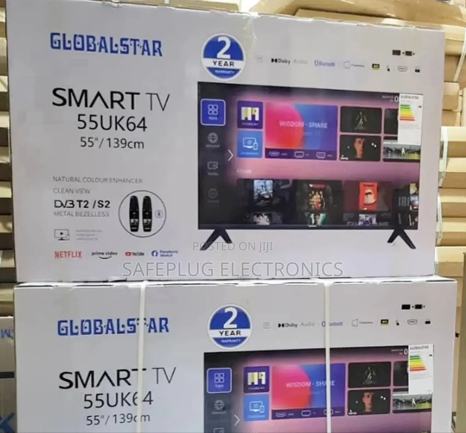 Hd Display - 55" Globalstar Smart Android Tv - In-Built Decoder