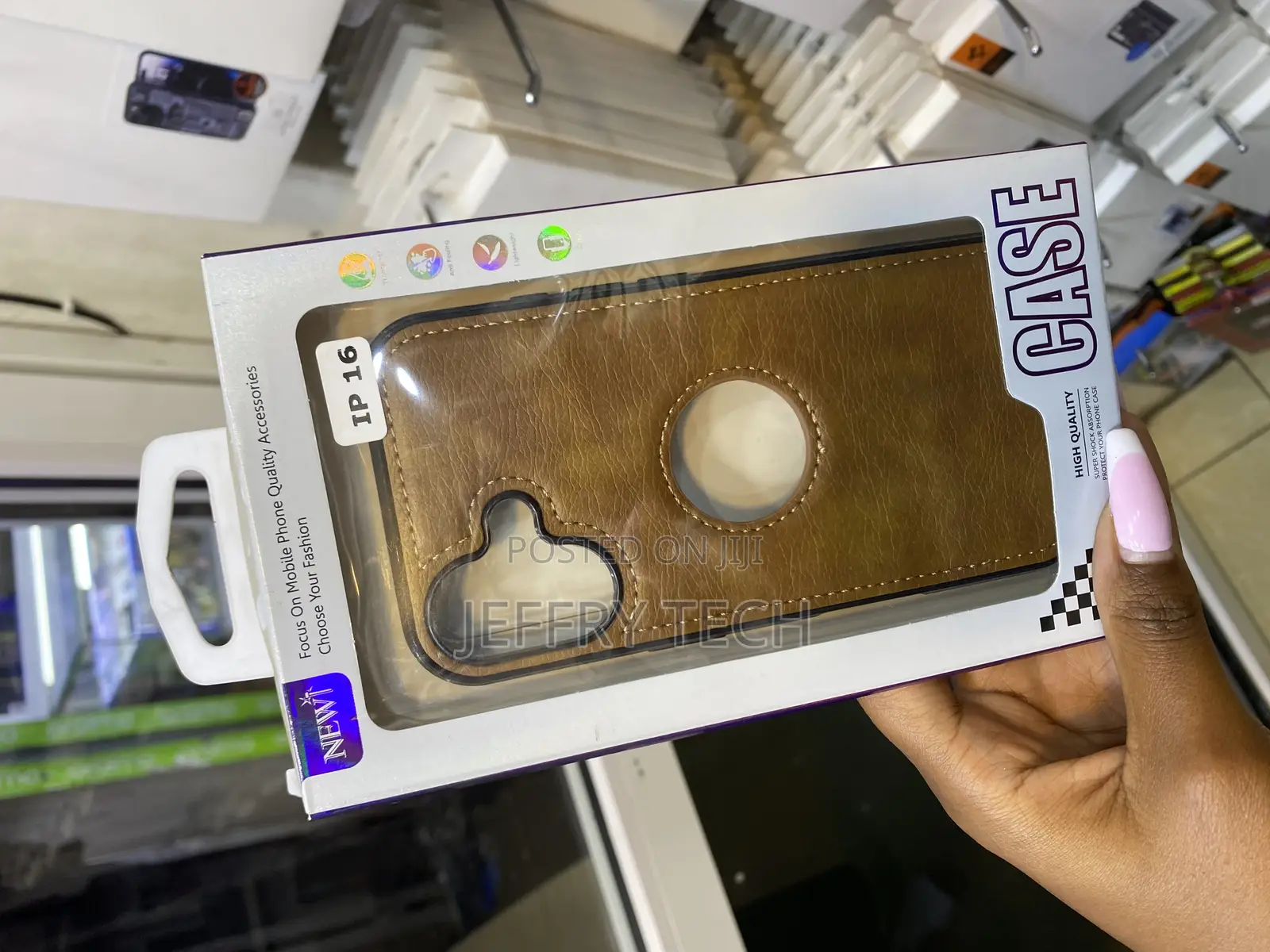 Vizoro Vegan Leather iPhone 16 Case With Apple Logo Cut