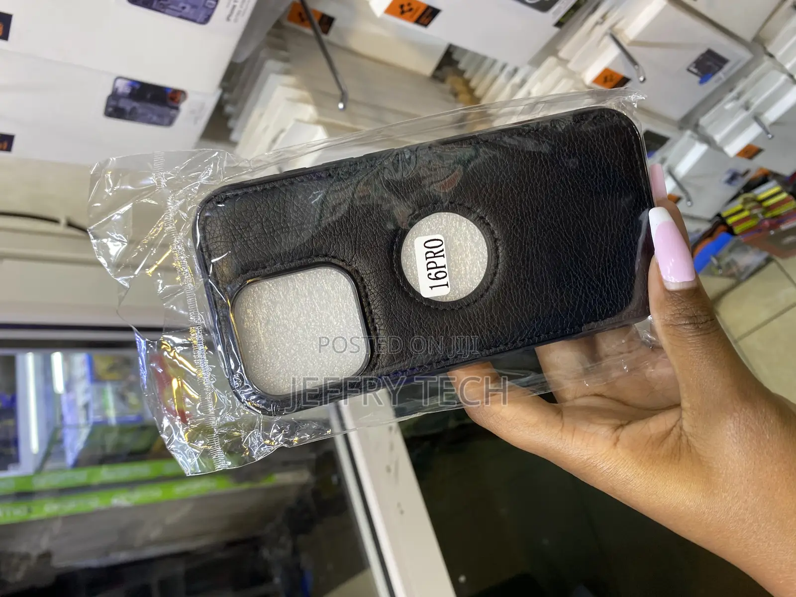 Moloer Vegan Leather iPhone 16 Pro Case With Apple Logo Cut