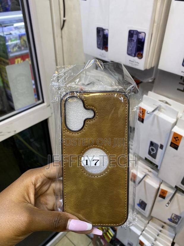 Mojer Vegan Leather iPhone 17 Case With Apple Logo Cut - main view