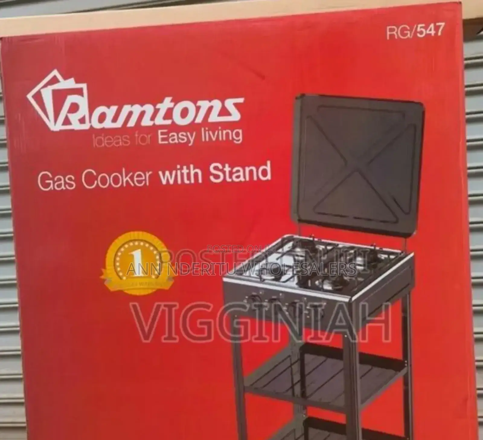 Ramtons Cooker Full Gas With Shelves