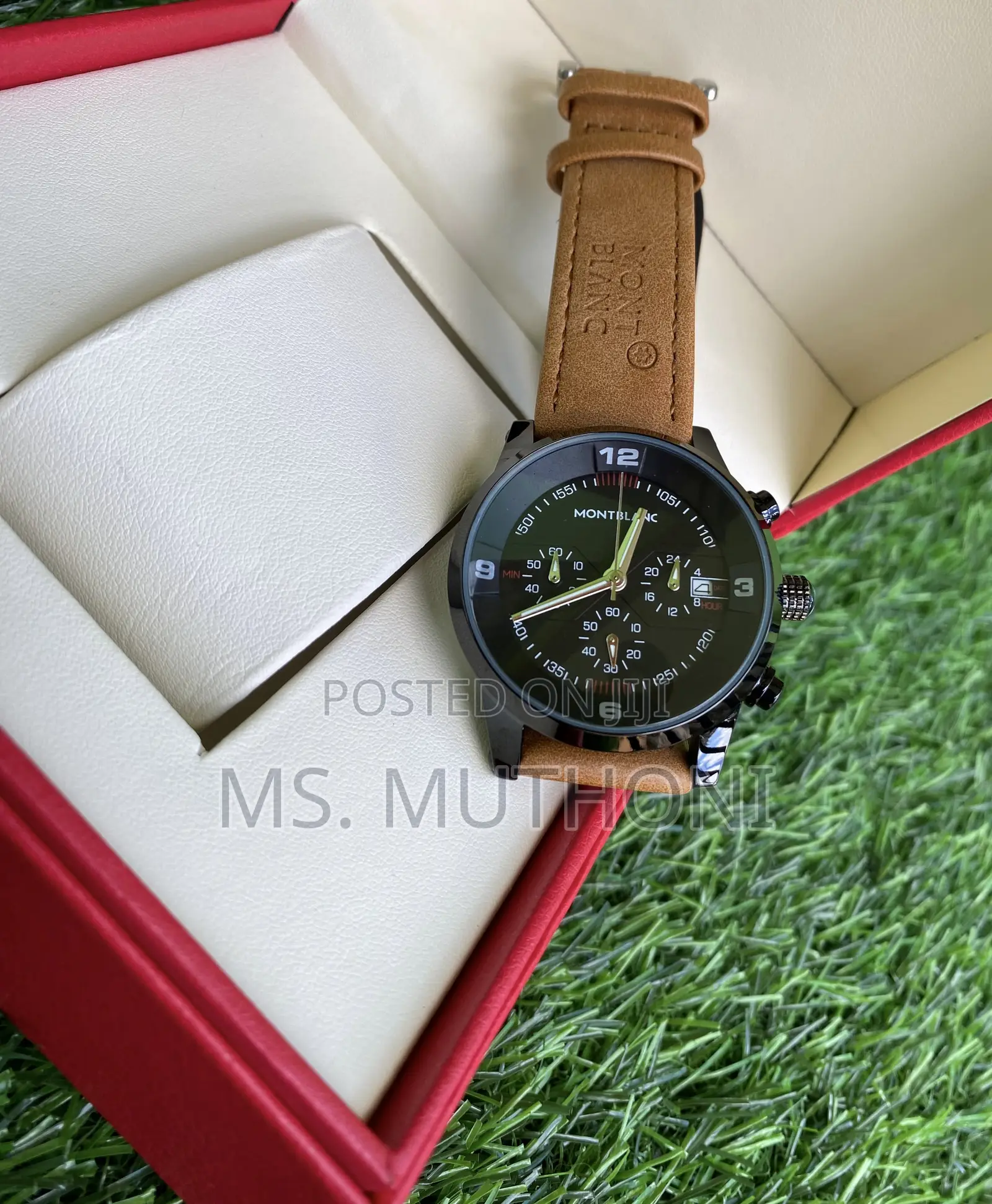 Suede Straps Montblanc Gents Chronograph Watch 