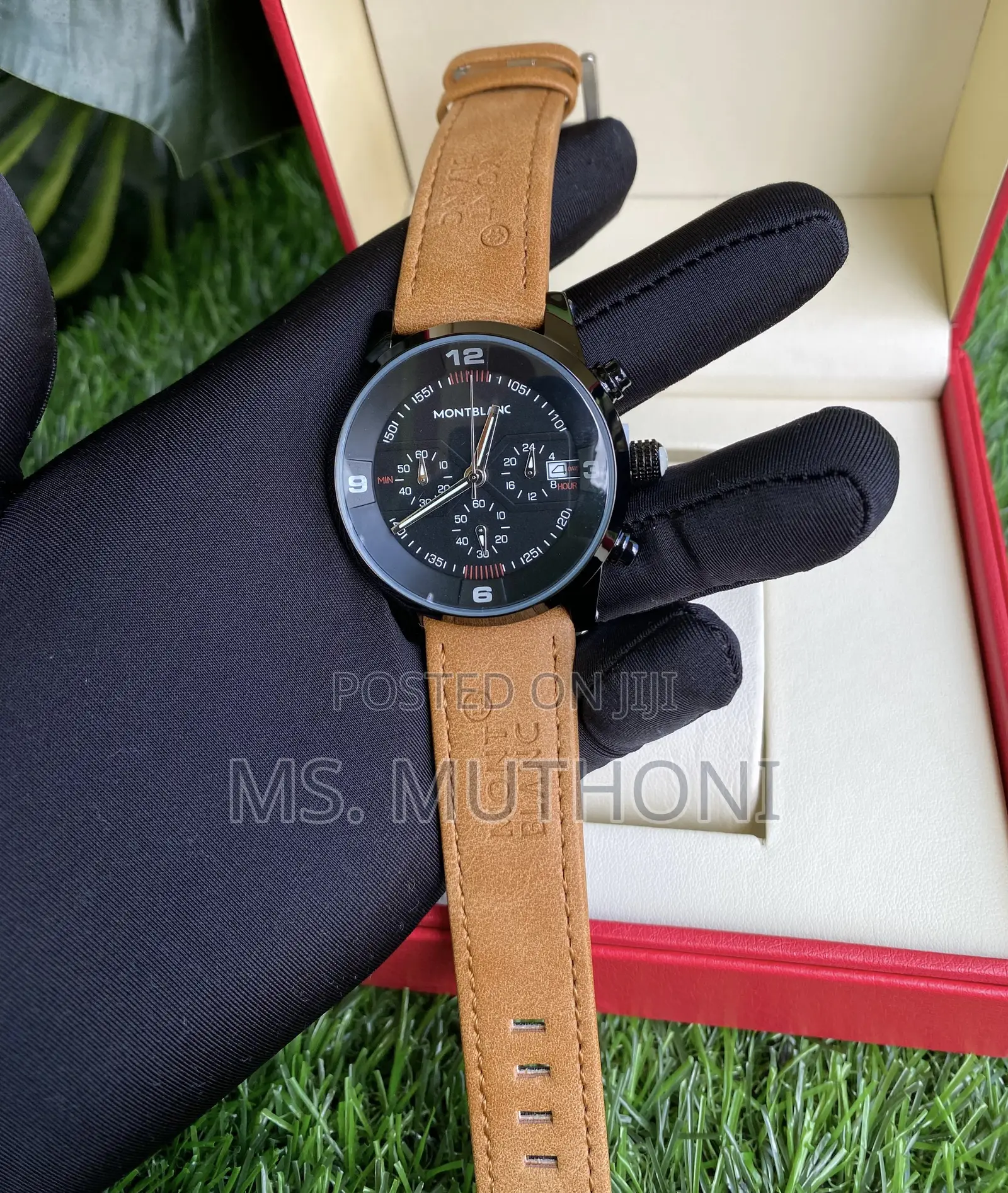 Suede Straps Montblanc Gents Chronograph Watch 