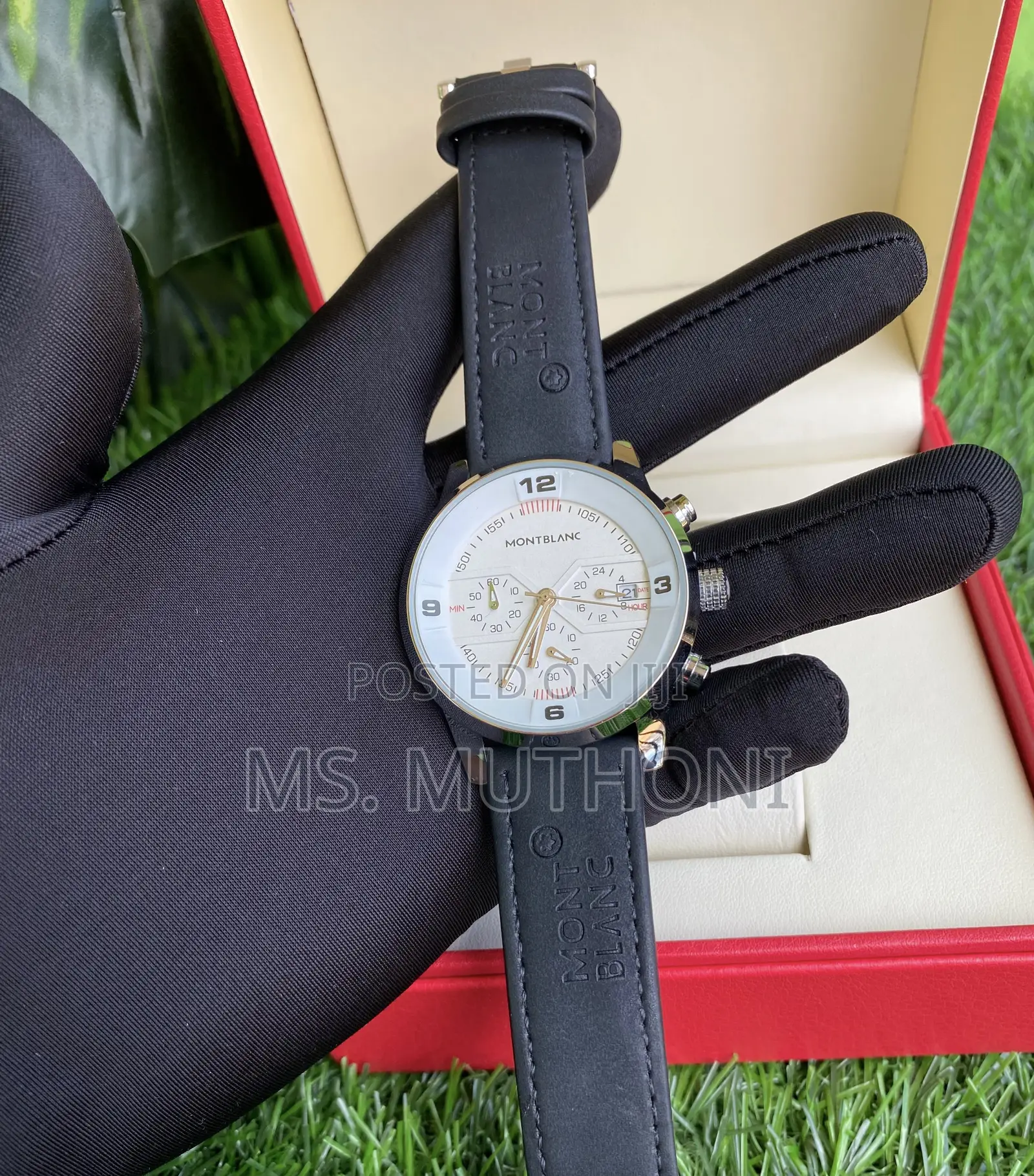 Suede Straps Montblanc Gents Chronograph Watch 