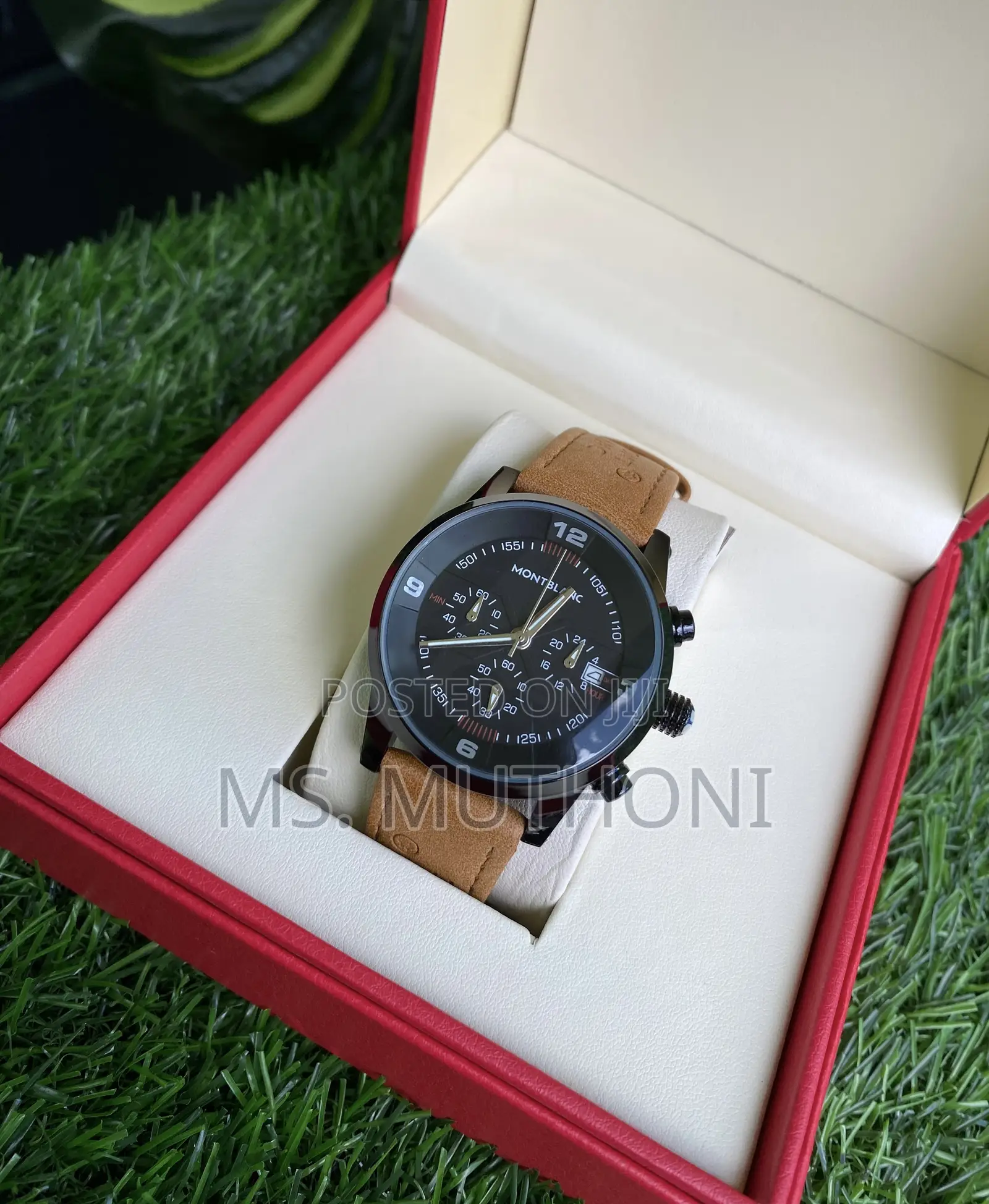 Suede Straps Montblanc Gents Chronograph Watch 