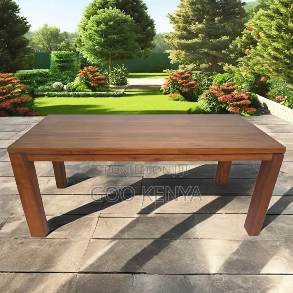Home Dining Table; Modern Mahogany Finish Rectangular Dining Table