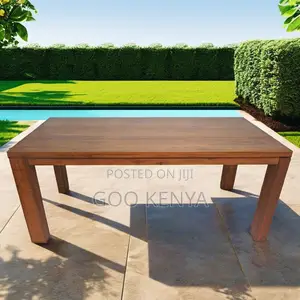 Home Dining Table; Modern Mahogany Finish Rectangular Dining Table