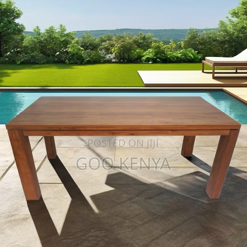 Home Dining Table; Modern Mahogany Finish Rectangular Dining Table