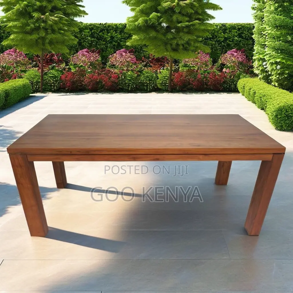 Home Dining Table; Modern Mahogany Finish Rectangular Dining Table